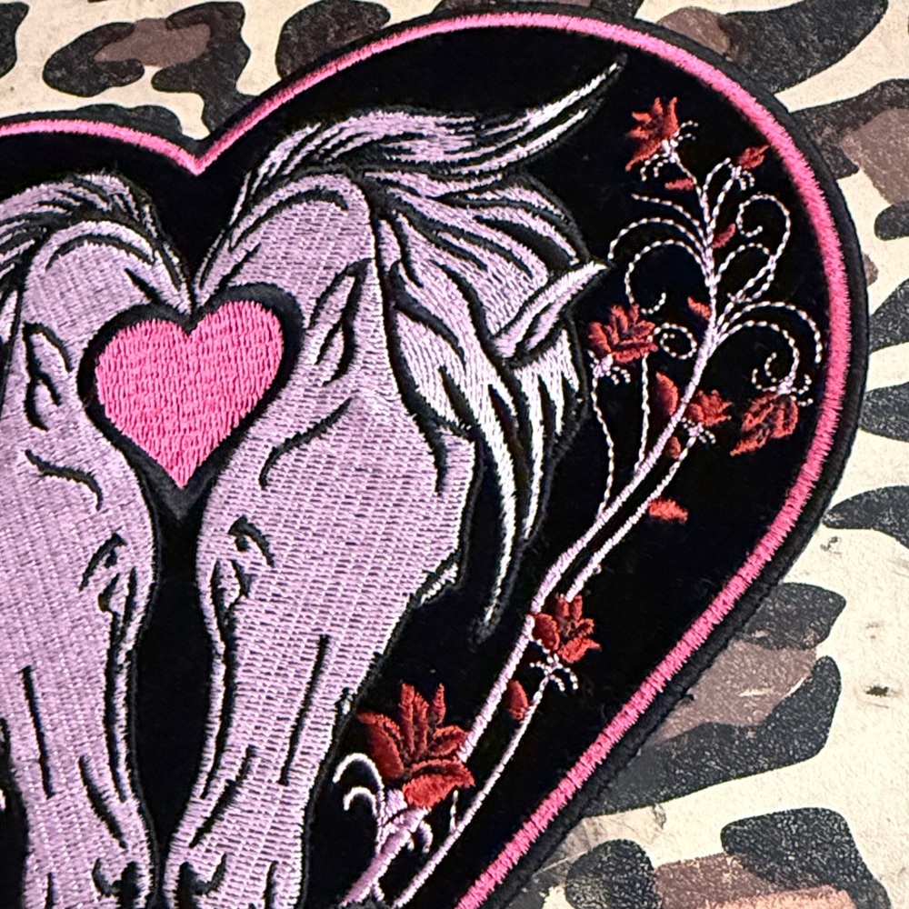 Patch Heart-Shaped Horse Embroidered Patch - image 4